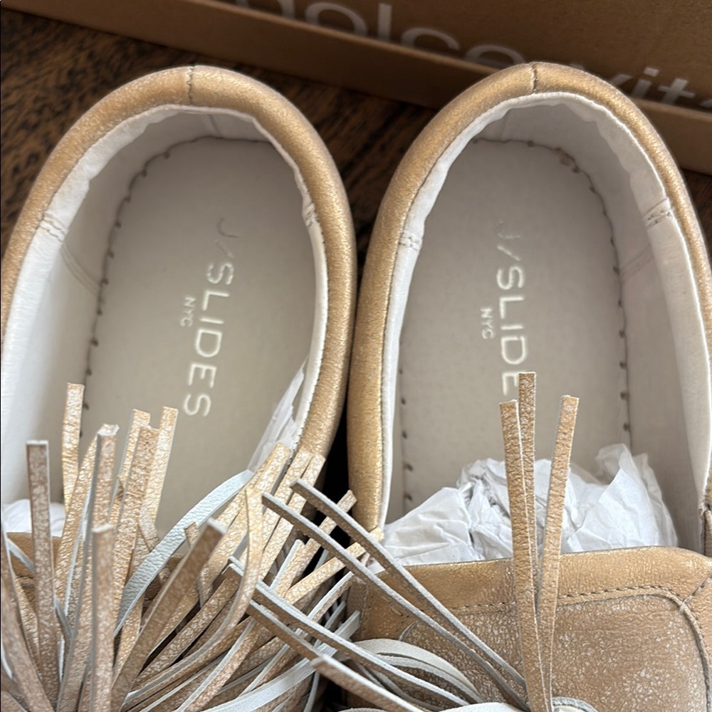 J/SLIDES Metallic Fringe Loafers - Picture 2 of 9